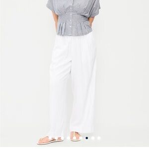 Old Navy Bright White Wide-Leg Linen pants